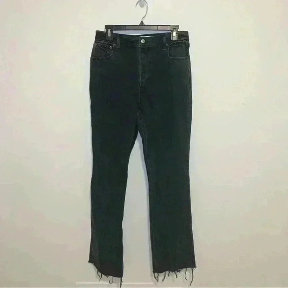 Abercrombie and Fitch 70s Ultra High Rise Vintage Flare Jeans Raw Hem Sz 8/29 L - Picture 1 of 11